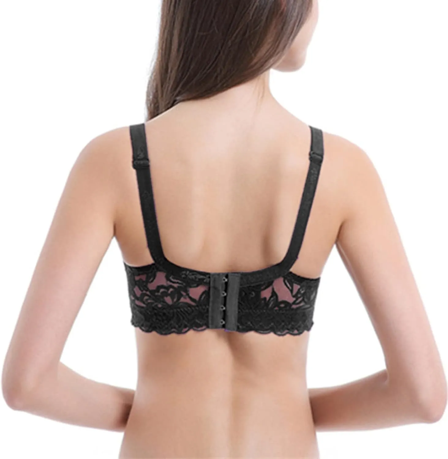 Breathable Lace Bras for Women, Full Coverage No Underwire Everyday Bralettes Comfortable Stretchable Straps Bra