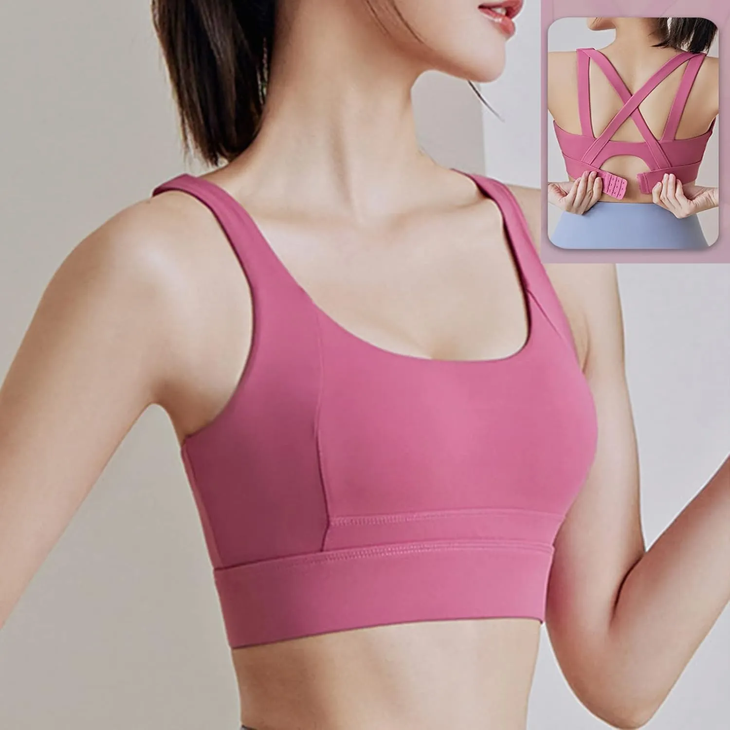 BZGTZT Sports Bras for Women Quick-Dry Padded Wirefree Workout Crop Cute Tank Tops Camisole for Yoga Fitness Running Gym