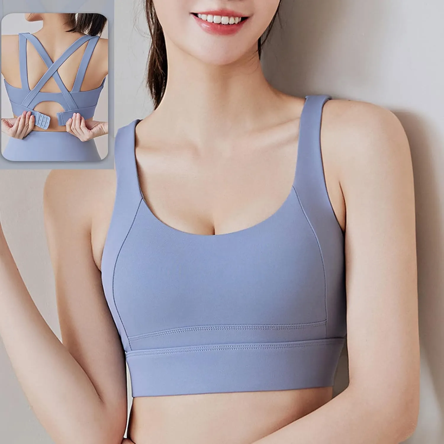 BZGTZT Sports Bras for Women Quick-Dry Padded Wirefree Workout Crop Cute Tank Tops Camisole for Yoga Fitness Running Gym