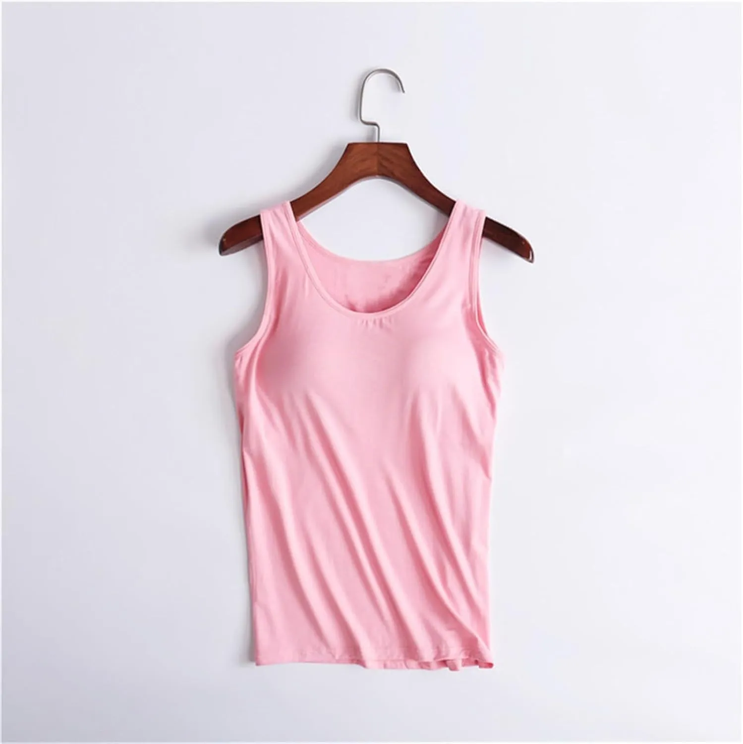 Camisole Tops for Women Summer 2025 Spaghetti Strap Basic Padded Tank Top with Built in Bra Workout Yoga Shirts