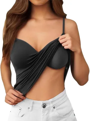 Camisole Tops for Women Summer Racerback Soft Casual Tank Tops with Built in Bra Workout Yoga Shirts