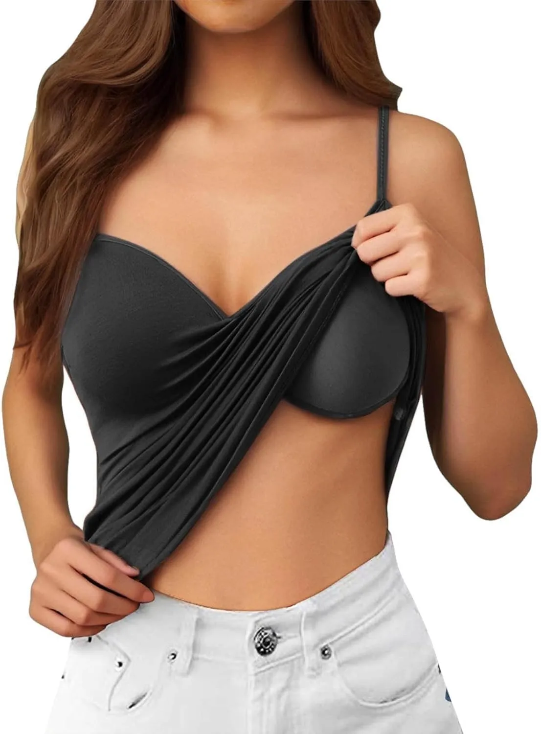 Camisole Tops for Women Summer Racerback Soft Casual Tank Tops with Built in Bra Workout Yoga Shirts