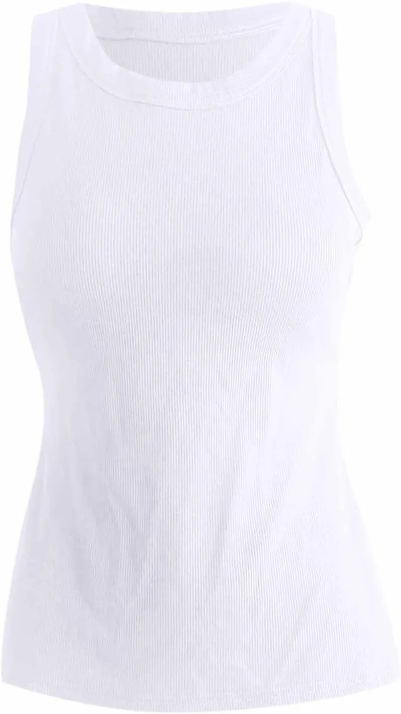 Camisole Tops for Women Wtih Shelf Bra Racerback Workout Yoga Shirts Soft Casual Tank Tops Layer Padded Bra