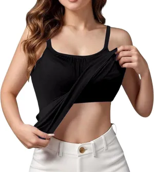 Camisole Tops with Built in Bra for Women Summer Modal Casual Running Layering Fitness Workout Outfits Shirts Cami