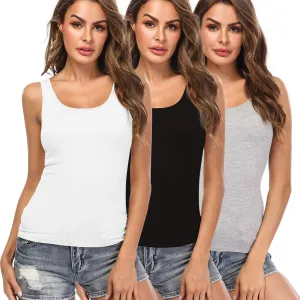 Camisoles for Women with Built in Bra,Basic Yoga Top Layering Tank Top Padded Bra Undershirt(S-3XL)