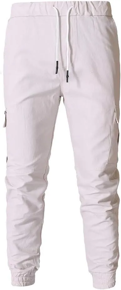 Cargo Pants for Men Big and Tall Sweatpants Cotton Fitted Running Workout Athletic Joggers with Pockets Men's Jogger