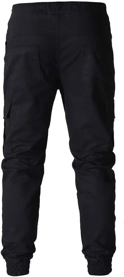 Cargo Pants for Men Big and Tall Sweatpants Cotton Fitted Running Workout Athletic Joggers with Pockets Men's Jogger