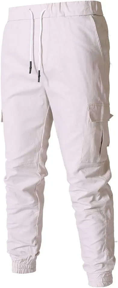 Cargo Pants for Men Big and Tall Sweatpants Cotton Fitted Running Workout Athletic Joggers with Pockets Men's Jogger