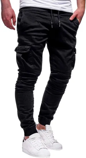 Cargo Pants for Men Big and Tall Sweatpants Cotton Fitted Running Workout Athletic Joggers with Pockets Men's Jogger