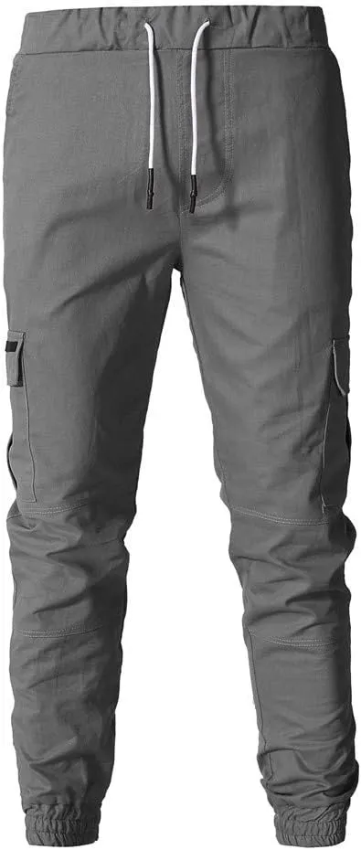 Cargo Pants for Men Big and Tall Sweatpants Cotton Fitted Running Workout Athletic Joggers with Pockets Men's Jogger