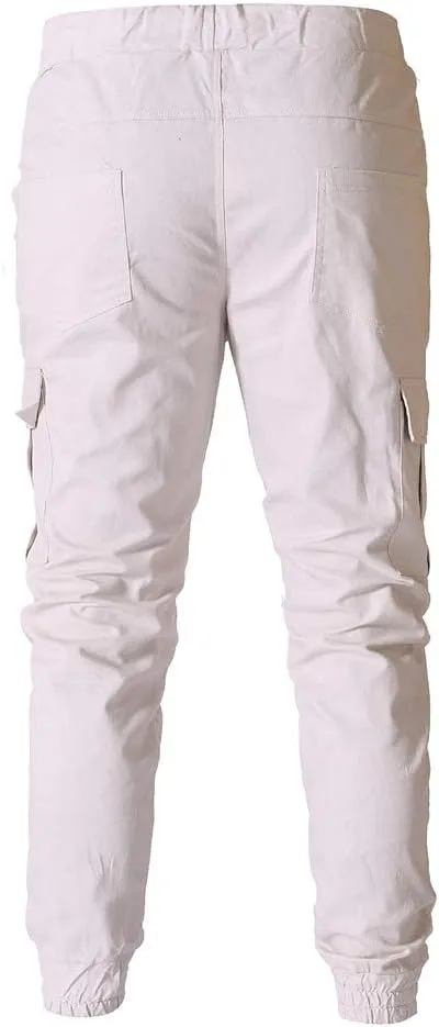 Cargo Pants for Men Big and Tall Sweatpants Cotton Fitted Running Workout Athletic Joggers with Pockets Men's Jogger