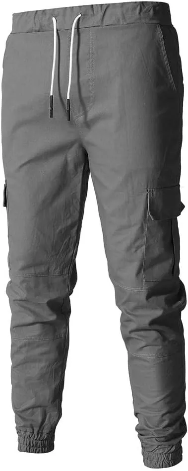 Cargo Pants for Men Big and Tall Sweatpants Cotton Fitted Running Workout Athletic Joggers with Pockets Men's Jogger