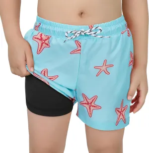 Century Star Boys Swim Trunks with Boxer Brief Liner Boys Swimwear Quick Dry Bathing Suit Toddler Swim Trunks