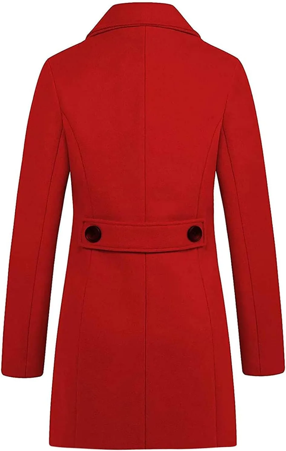 chouyatou Women Elegant Notched Collar Double Breasted Wool Blend Over Coat