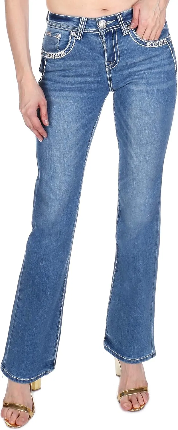 Clash/Jack David/Sexy Couture Women's Bootcut/Skinny Denim Jeans Stretch Blue