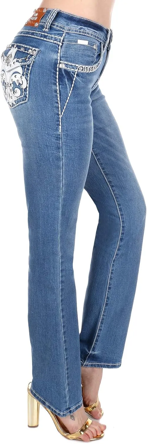 Clash/Jack David/Sexy Couture Women's Bootcut/Skinny Denim Jeans Stretch Blue