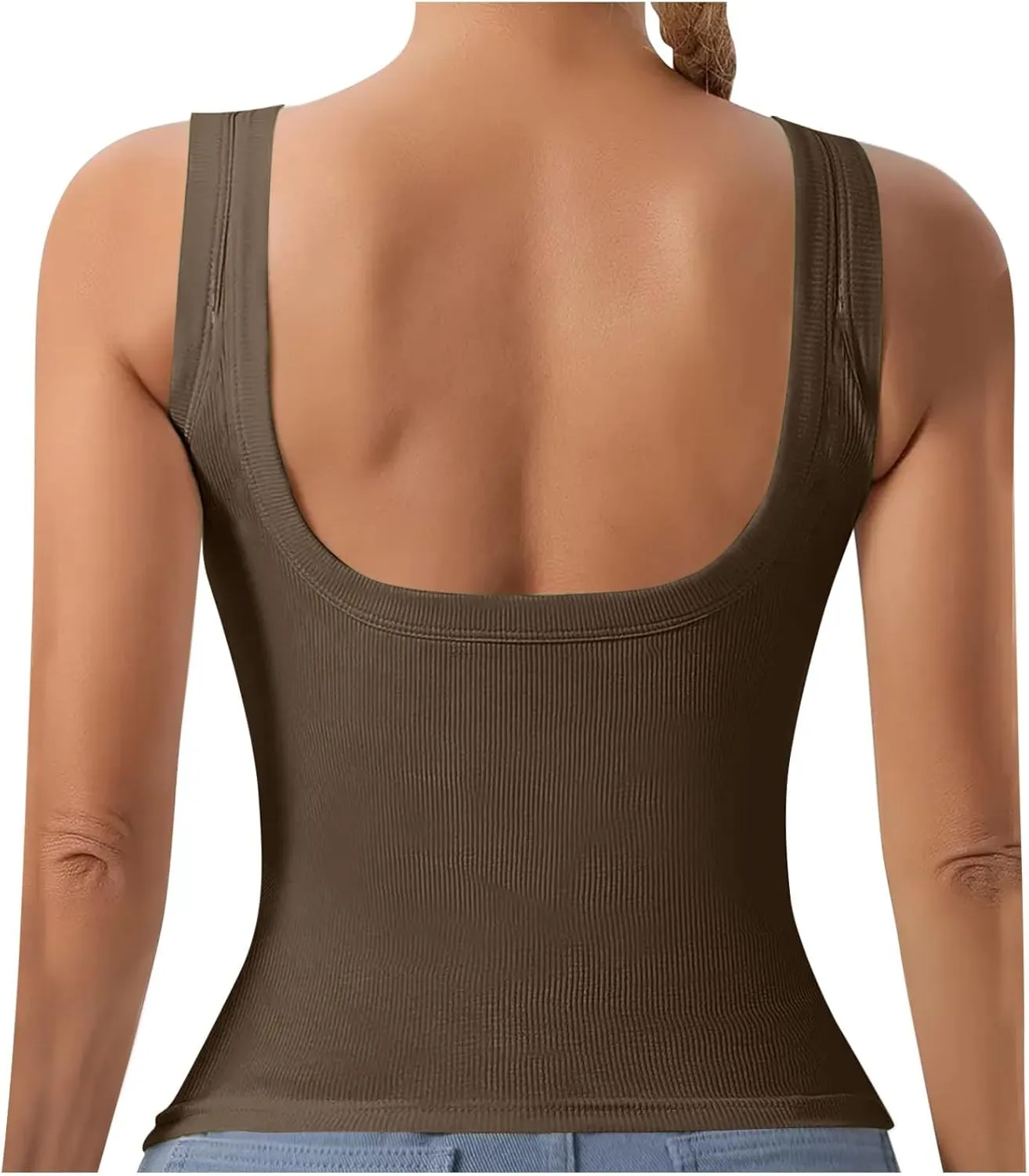 Cotton Shelf Bra Camisole Tops for Women Comfy Y2K Rib Vest Spring Summer Layering Tank Summer Outfits Cami Shirt
