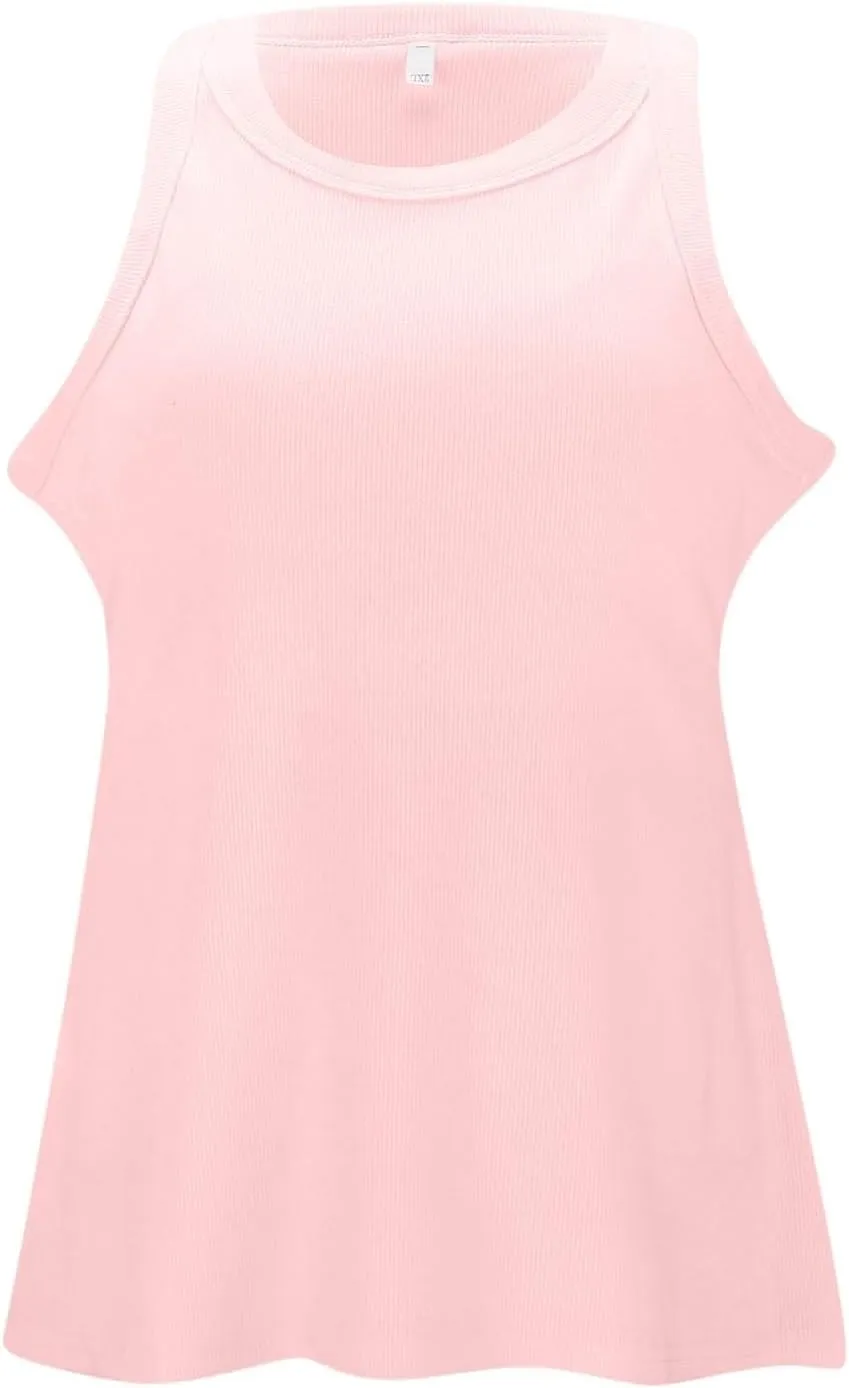 Cotton Shelf Bra Camisole Tops for Women Comfy Y2K Rib Vest Spring Summer Layering Tank Summer Outfits Cami Shirt
