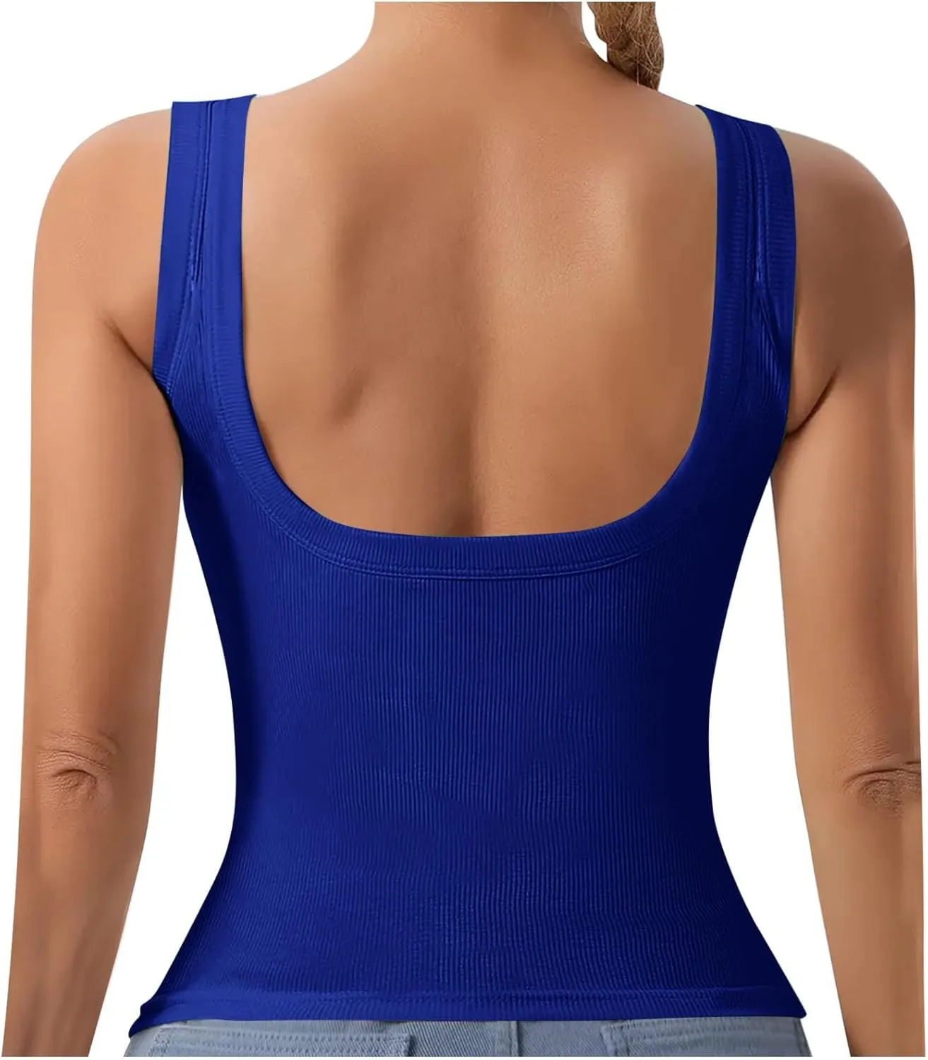 Cotton Shelf Bra Camisole Tops for Women Round Neck Comfy Y2K Vest Summer Layering Tank Summer Outfits Cami Shirt