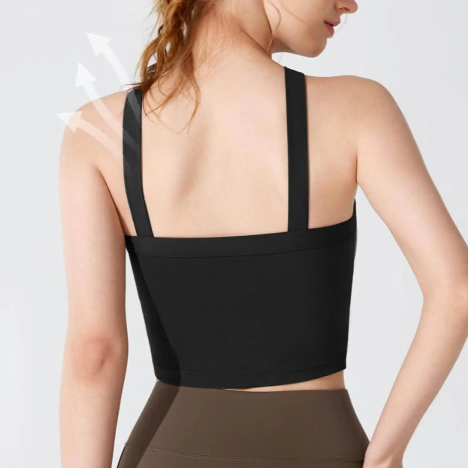 Criss Cross Halter Neck Crop Camisole for Women Summer Built in Shelf Bras Padded Cami Bras Casual Slim Fit Yoga Tees