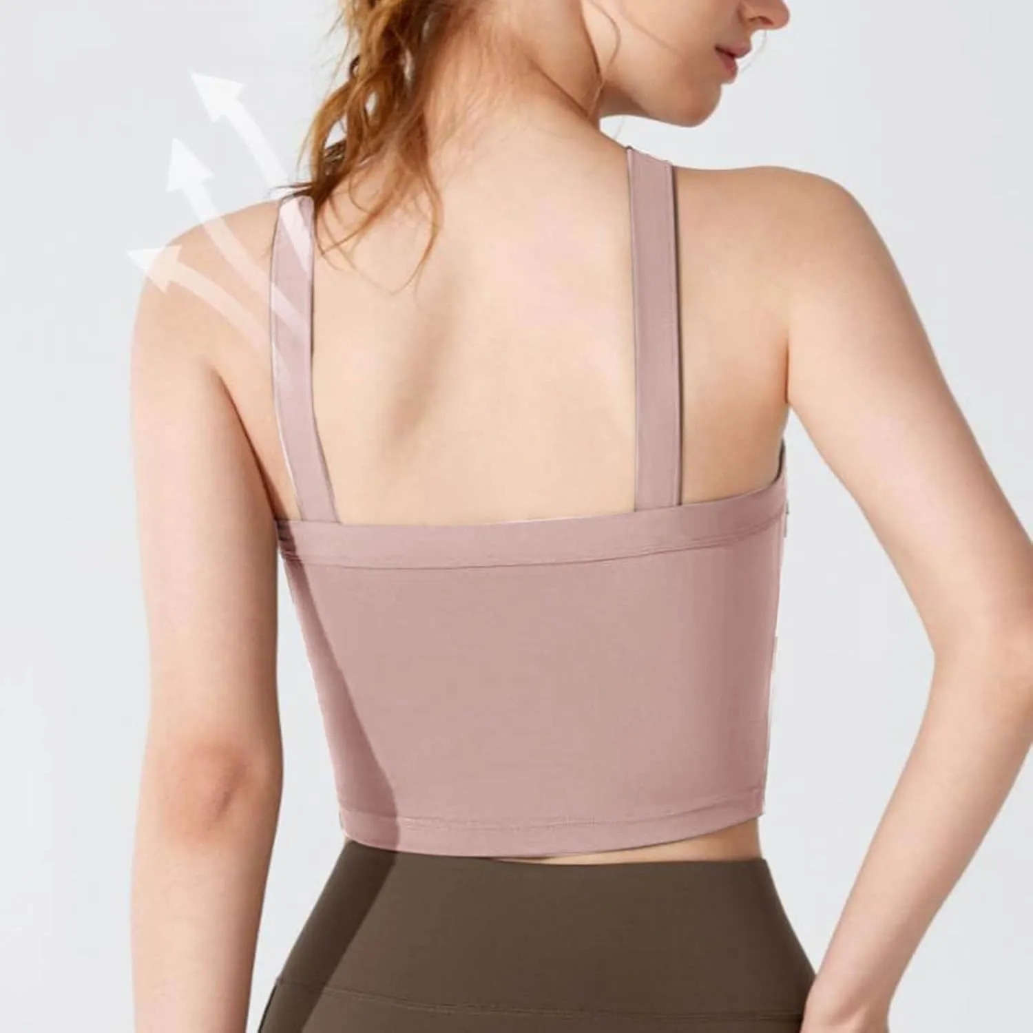 Criss Cross Halter Neck Crop Camisole for Women Summer Built in Shelf Bras Padded Cami Bras Casual Slim Fit Yoga Tees