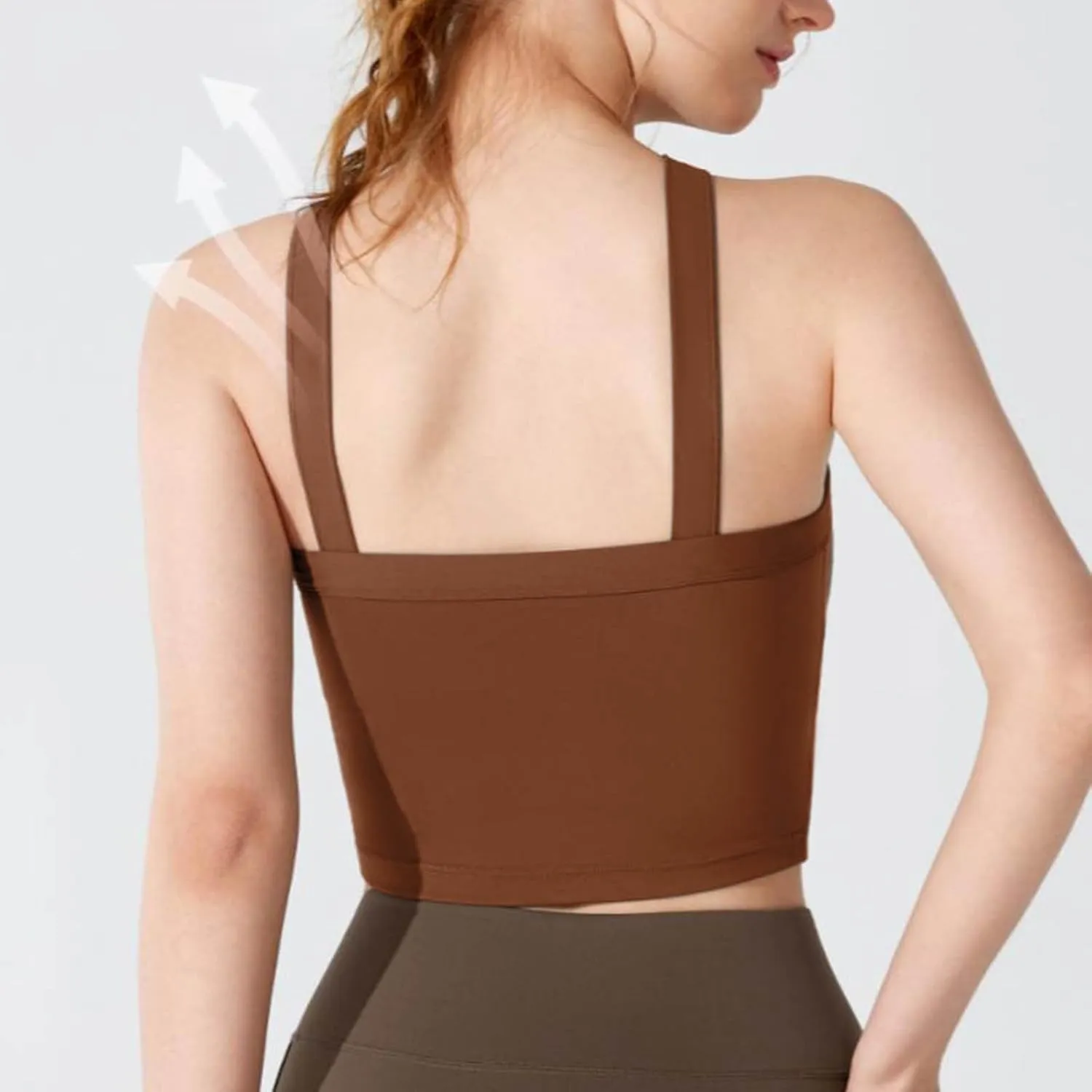 Criss Cross Halter Neck Crop Camisole for Women Summer Built in Shelf Bras Padded Cami Bras Casual Slim Fit Yoga Tees
