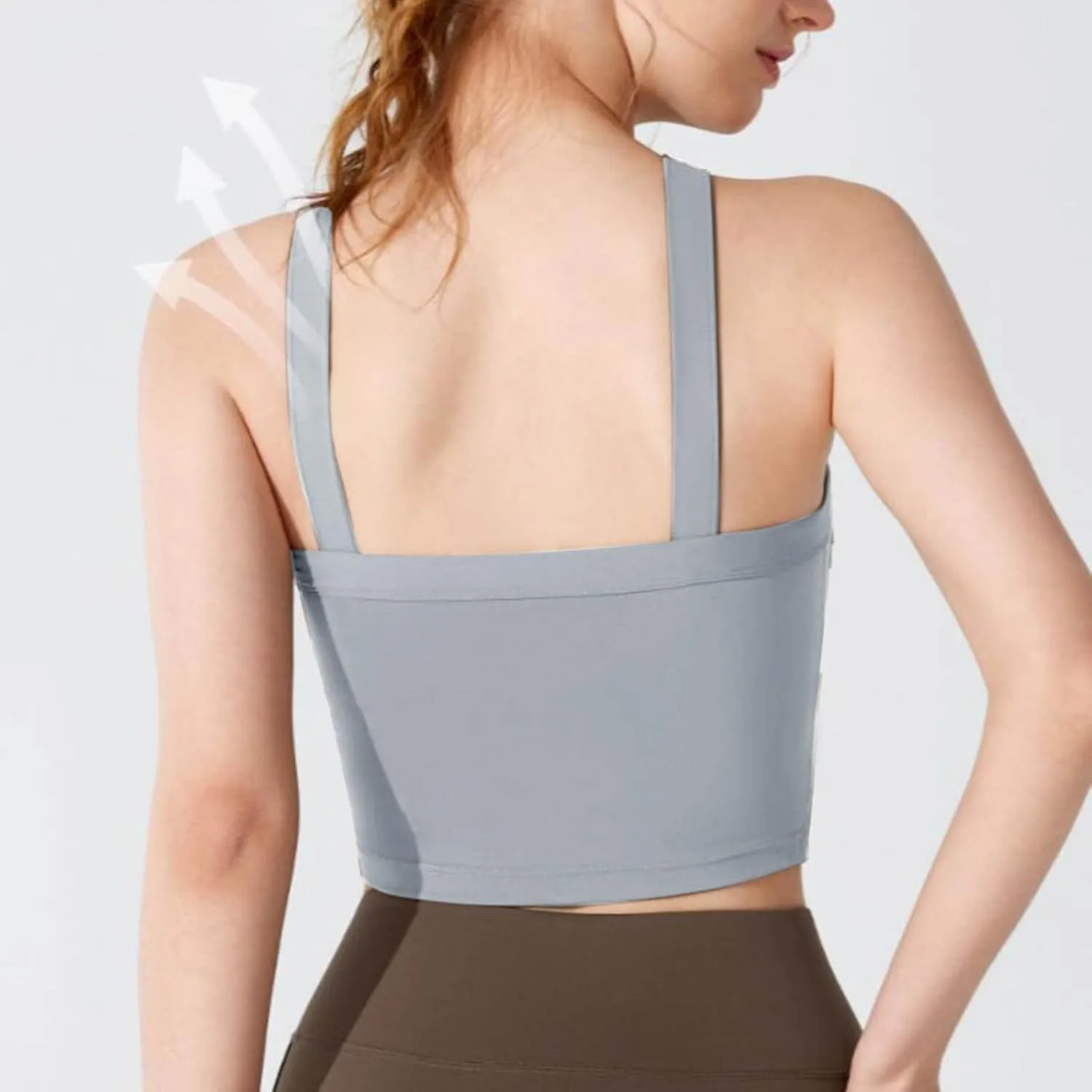 Criss Cross Halter Neck Crop Camisole for Women Summer Built in Shelf Bras Padded Cami Bras Casual Slim Fit Yoga Tees