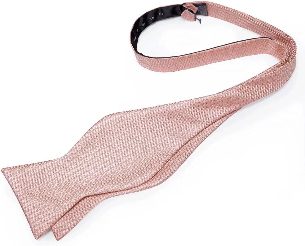 CSCDD Adjustable Self Tie Bow Ties Silk Woven Solid Classic Wedding Party Bowknot