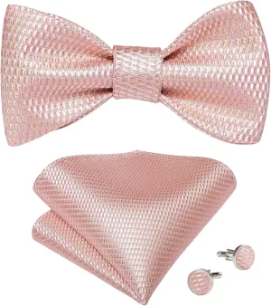 CSCDD Adjustable Self Tie Bow Ties Silk Woven Solid Classic Wedding Party Bowknot