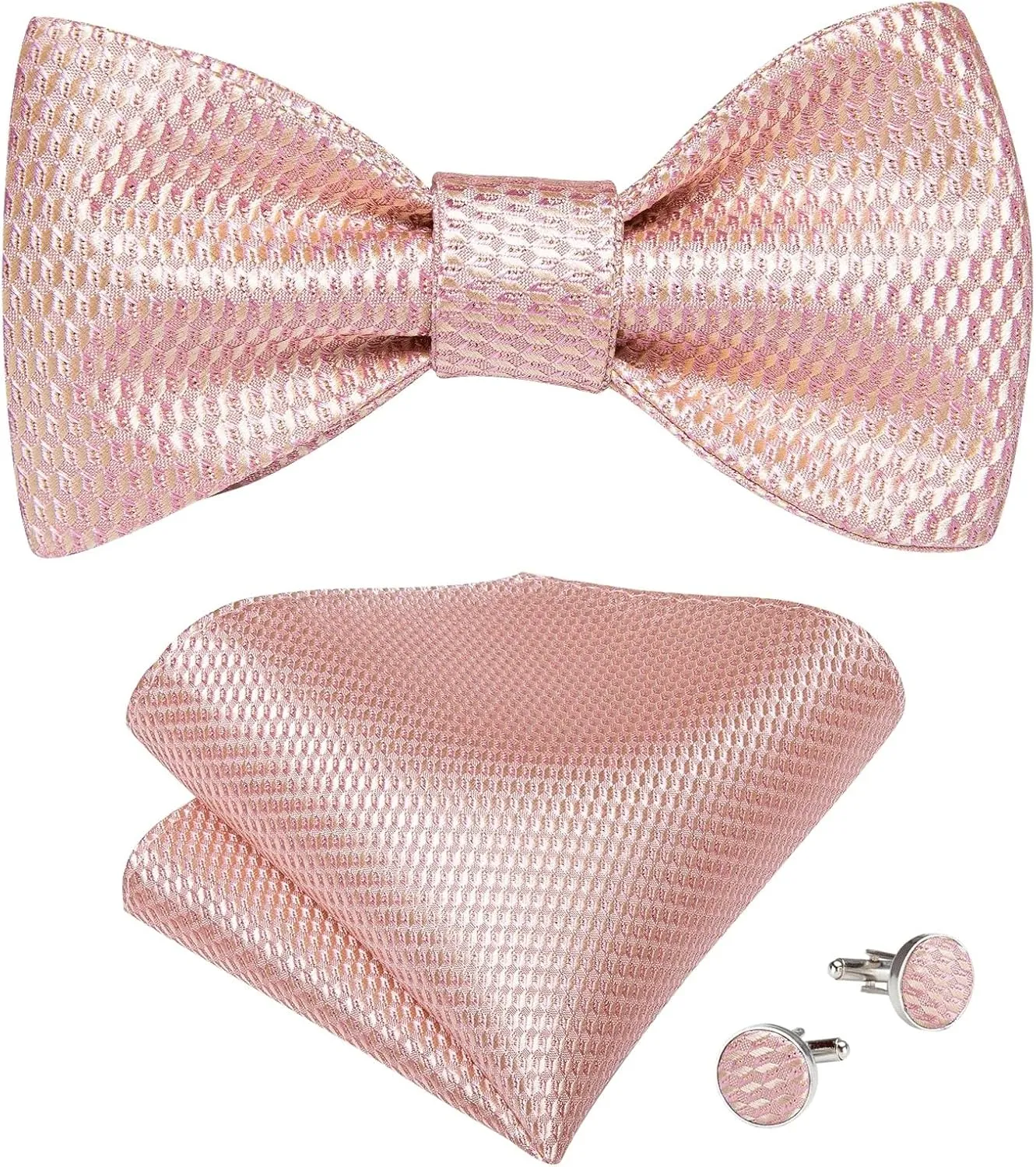CSCDD Adjustable Self Tie Bow Ties Silk Woven Solid Classic Wedding Party Bowknot