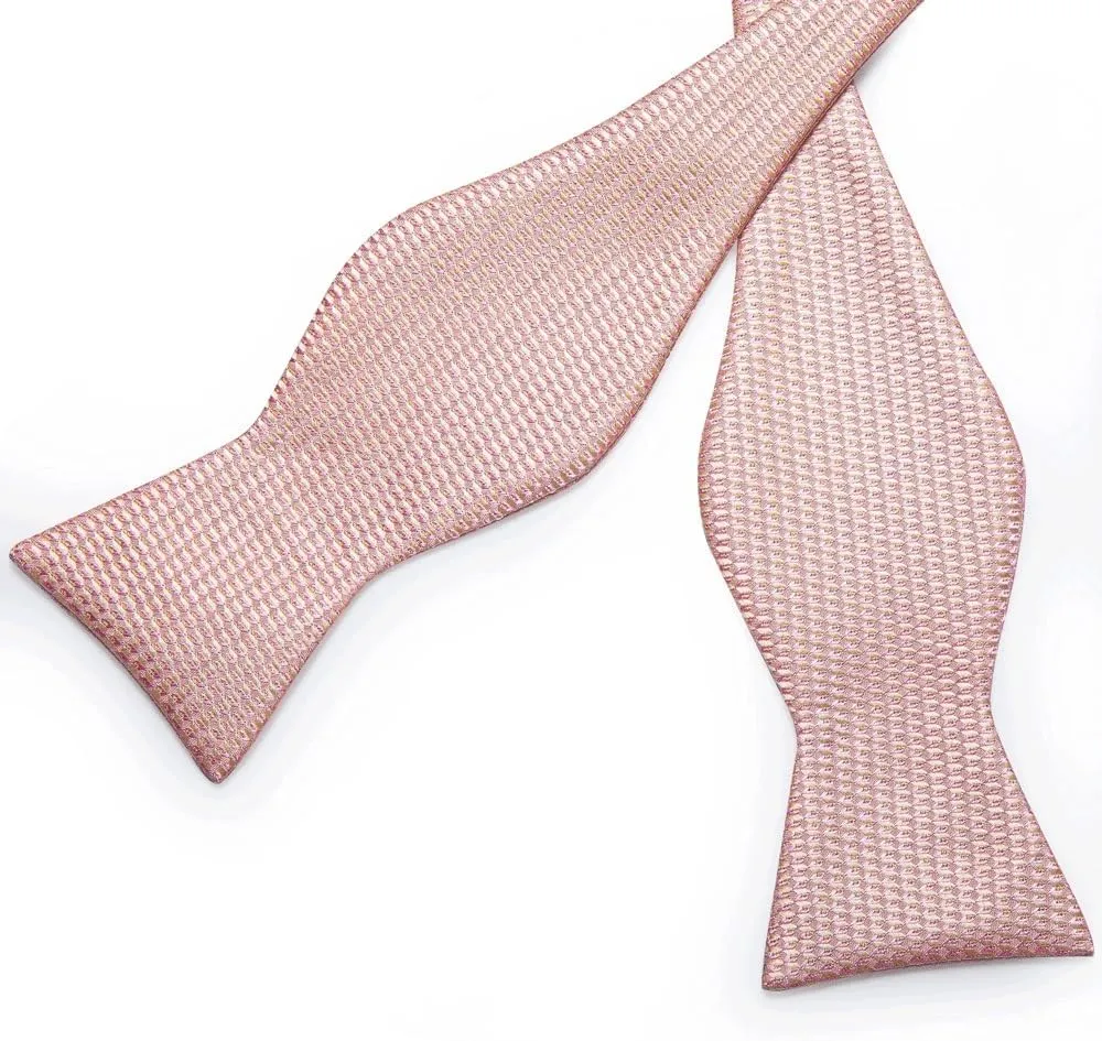 CSCDD Adjustable Self Tie Bow Ties Silk Woven Solid Classic Wedding Party Bowknot