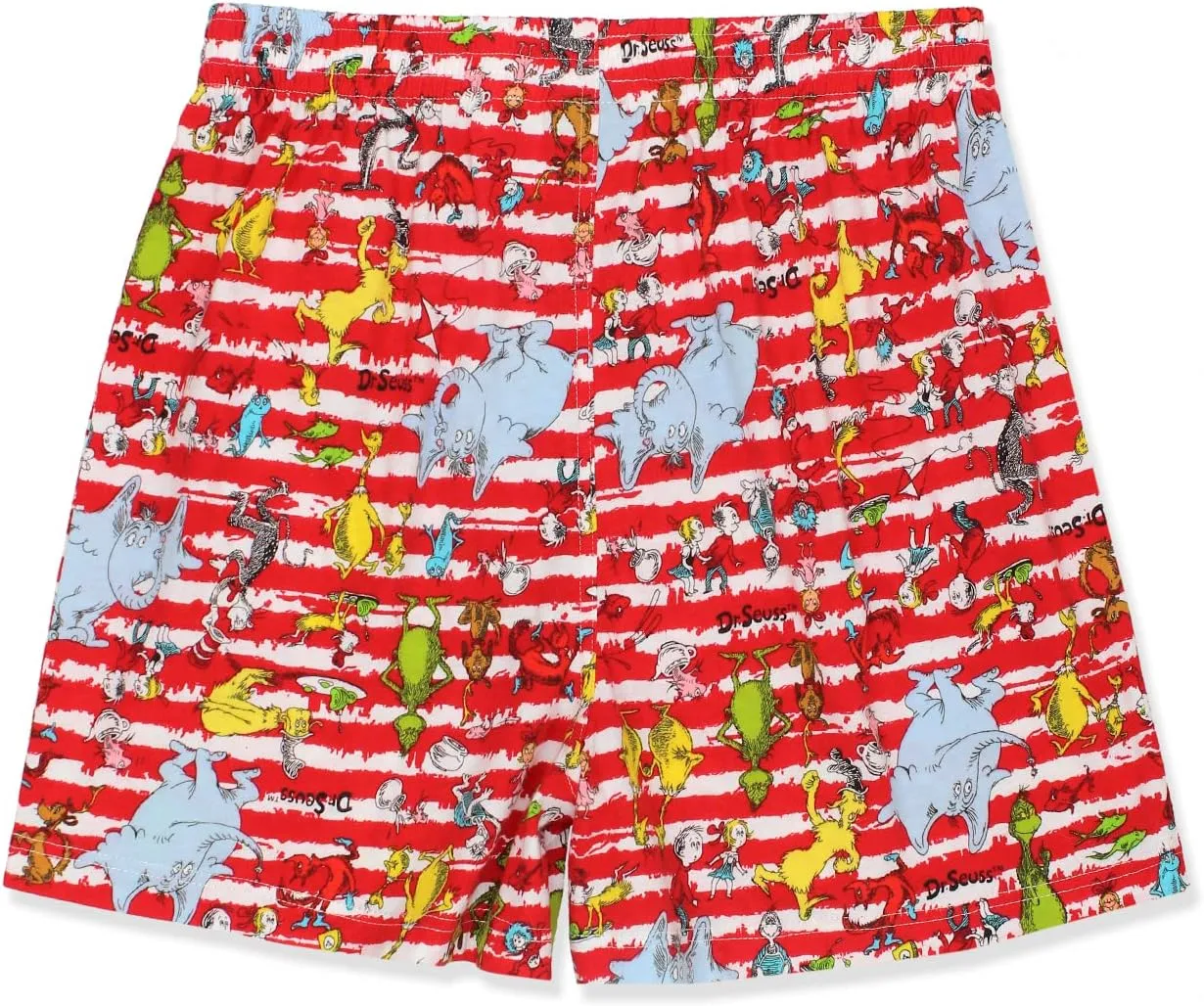 Dr. Seuss Men's Button Fly Boxer Lounge Shorts