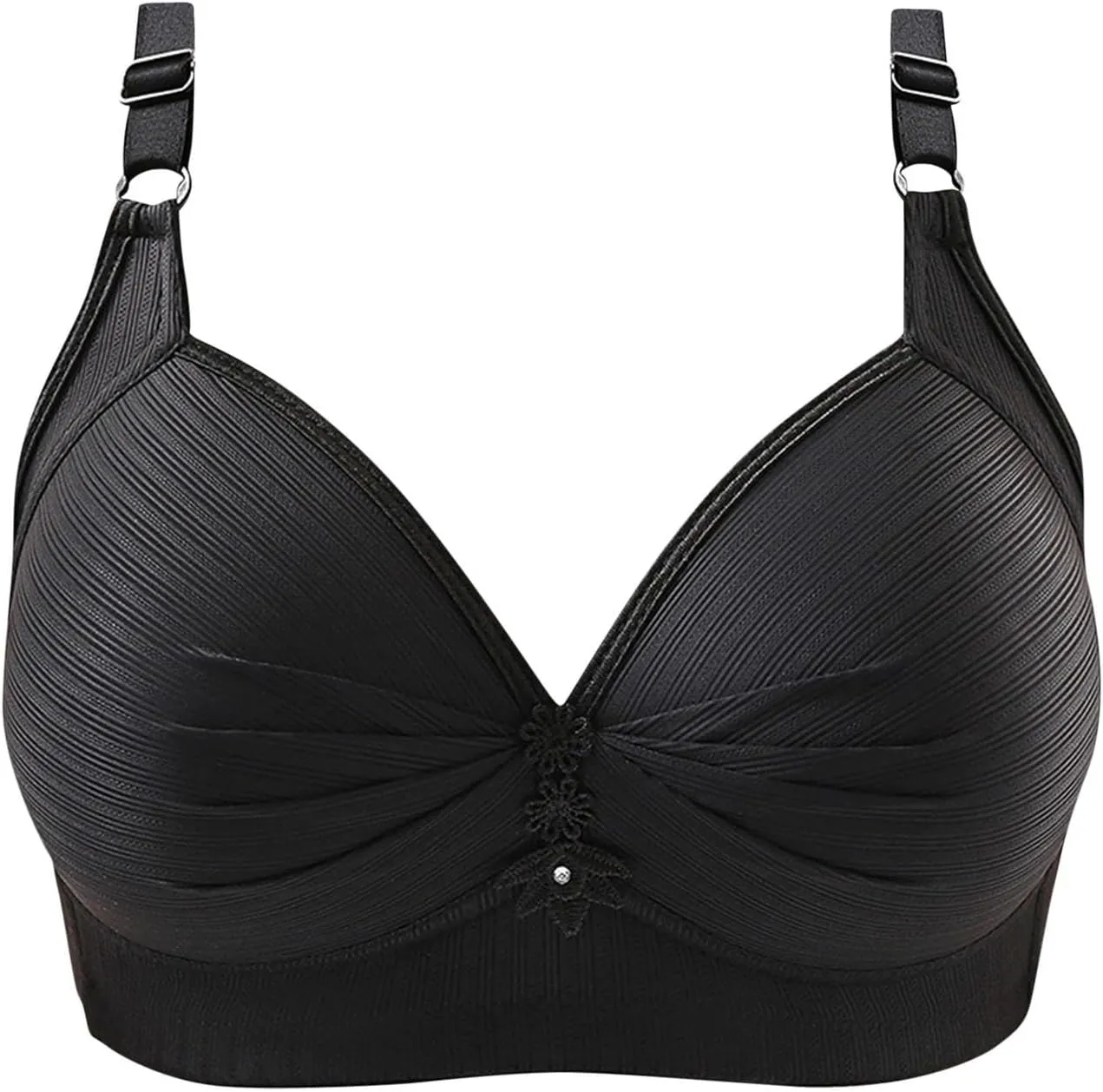 Everyday Bras Push Up for Large Breasted Women, Adjustable Strap Wireless Bralettes No Wire High Support Underwear