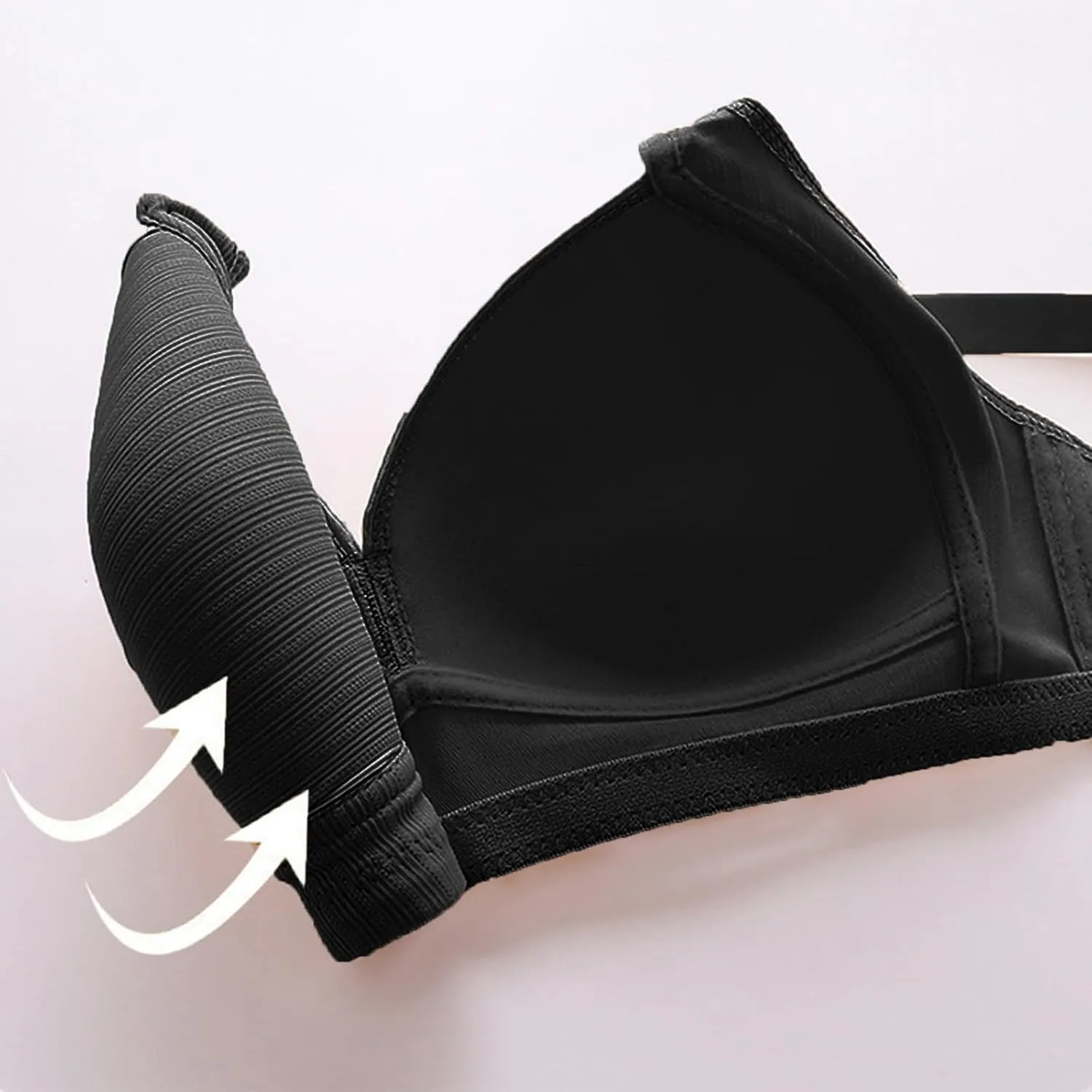 Everyday Bras Push Up for Large Breasted Women, Adjustable Strap Wireless Bralettes No Wire High Support Underwear