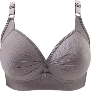 Everyday Bras Push Up for Large Breasted Women, Adjustable Strap Wireless Bralettes No Wire High Support Underwear