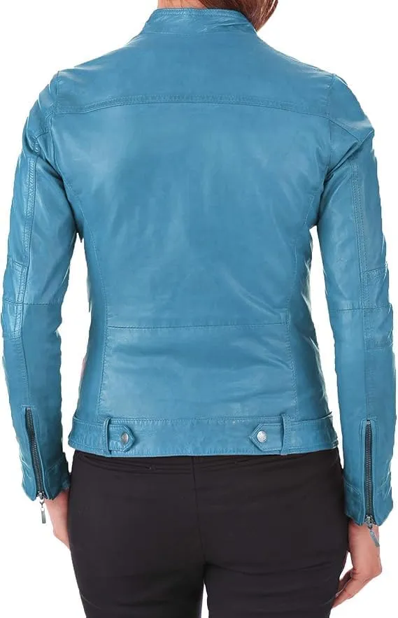 Faux Leather Jacket for Women, Vegan Jackets Motocycle Coat Moto Biker Outwear Coat Zip Up Fitted Slim Coat