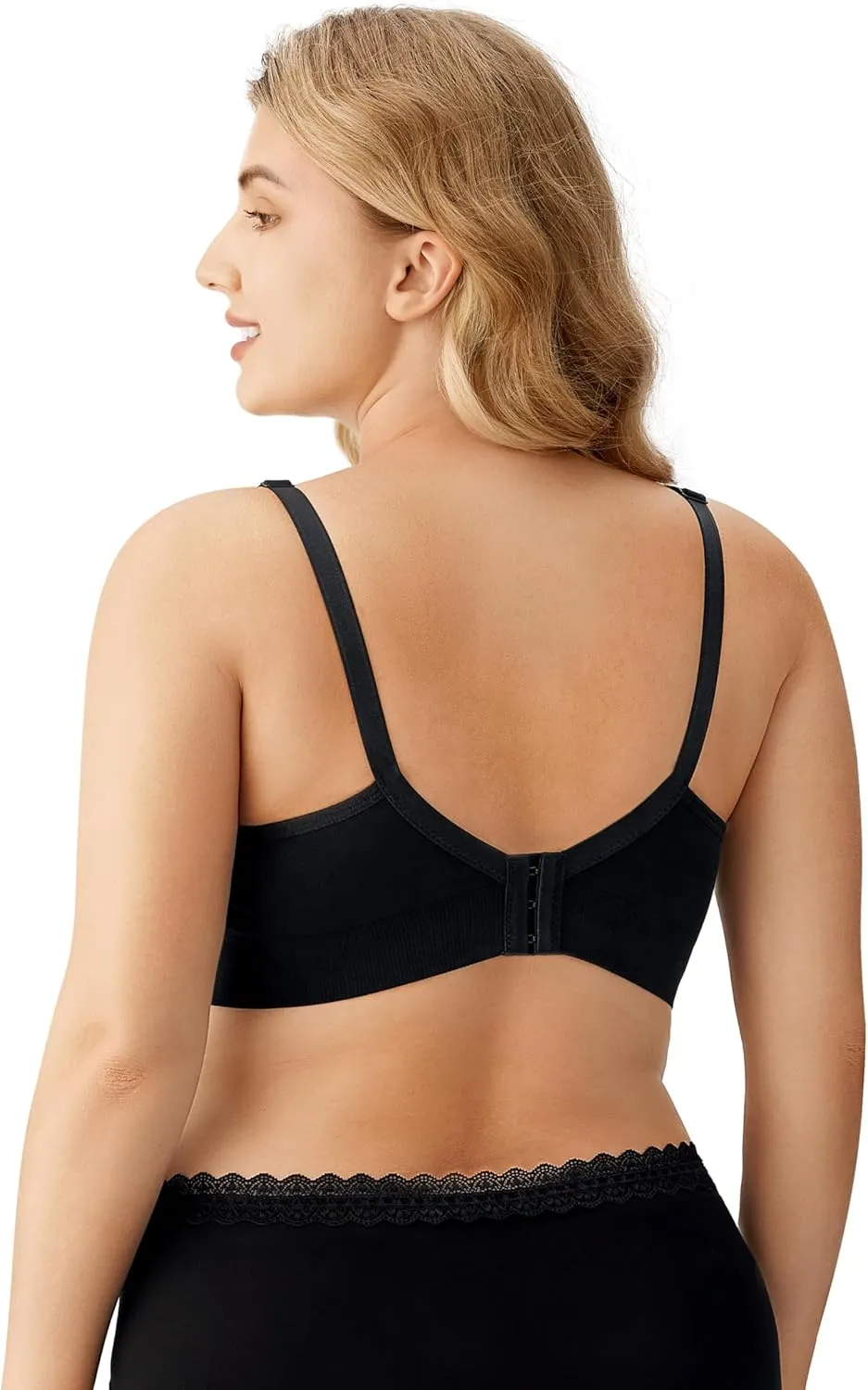 HBselect Women Maternity Bras 5 Pack Nursing Bras for Breastfeeding Seamless Pregnancy Sleep Bralette with Extra Extenders