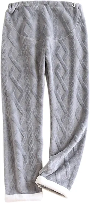 HGps8w Women's Adjustable Soft Flannel Pajama Pants Fleece Fuzzy Winter Warm Lounge Pants Comfy Pajama Bottoms Sleepwear