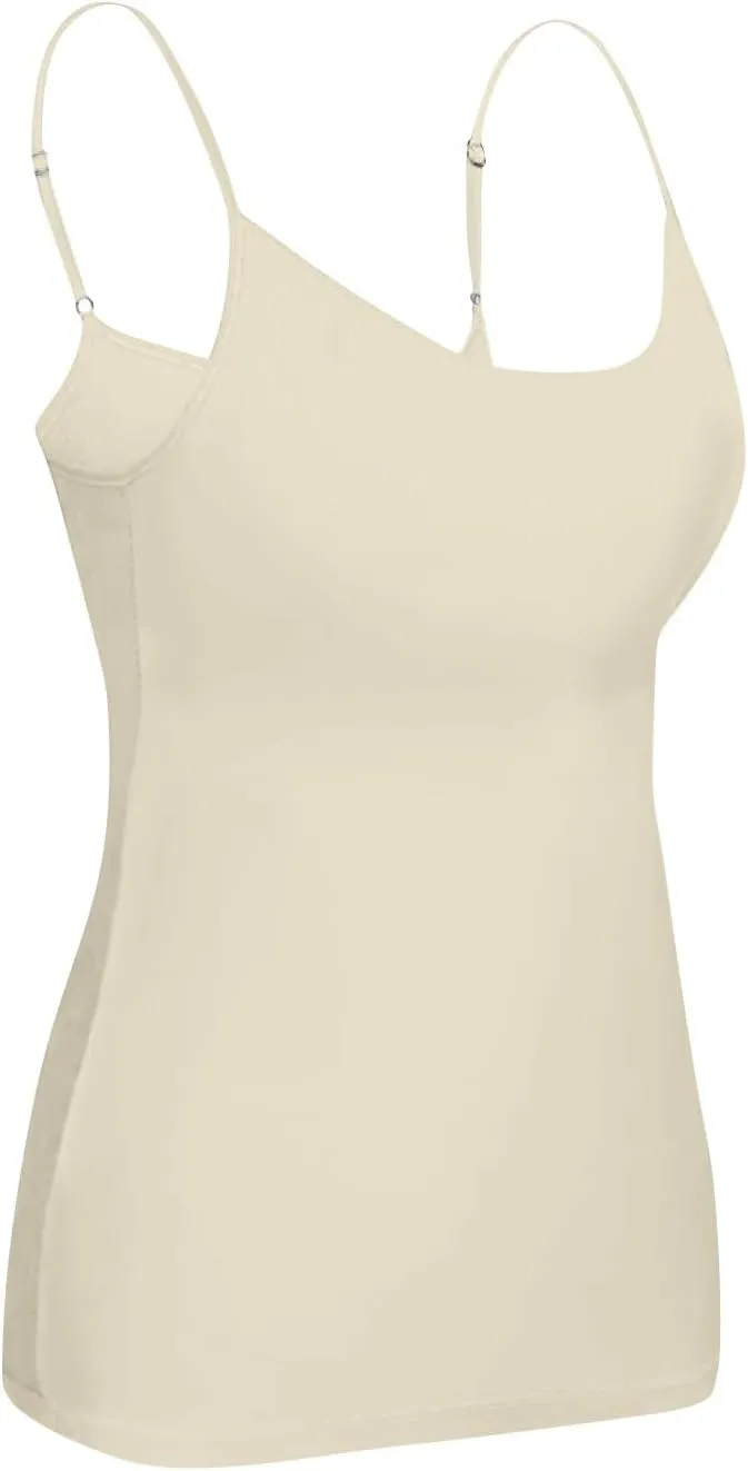 HTHLVMD Cotton Shelf Bra Camisoles Ladies Cute Summer Off The Shoulder Tank Tops Coloured Soft Slims Camisole