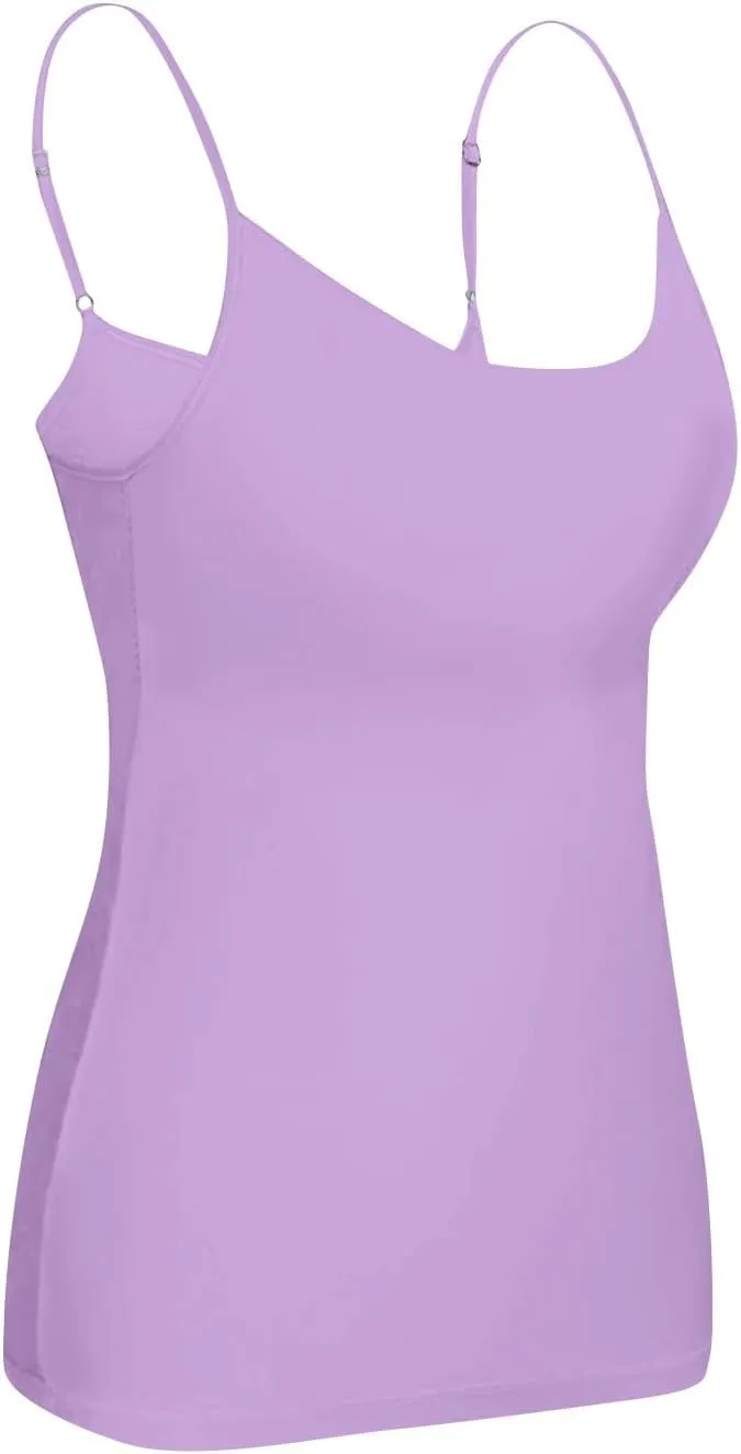 HTHLVMD Cotton Shelf Bra Camisoles Ladies Cute Summer Off The Shoulder Tank Tops Coloured Soft Slims Camisole