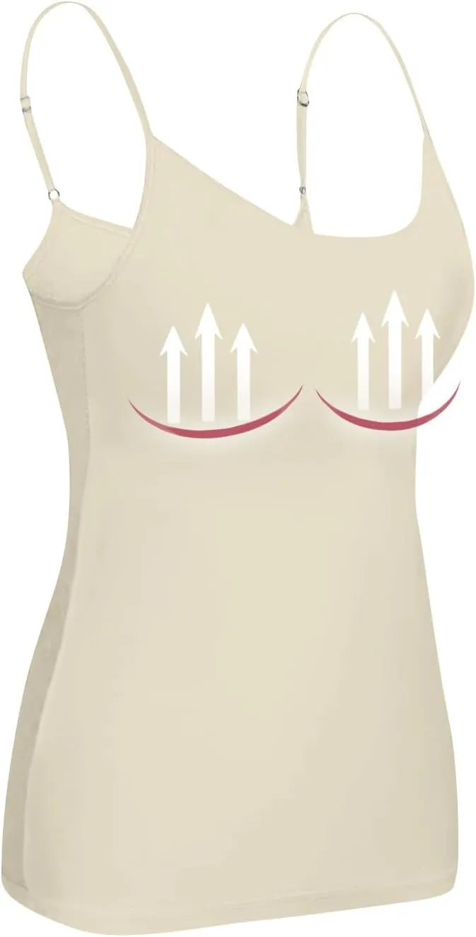 HTHLVMD Cotton Shelf Bra Camisoles Ladies Kawaii Summer Off The Shoulder Tank Tops Coloured Soft Slims Camisole