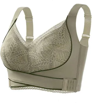 Kendally Bra, Kendally Comfy Corset Bra Front Cross Side Buckle Lace Bras Wireless Slim and Shape Bra for Older Women