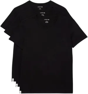 Lacoste Men's 100% Cotton Regular Fit V-Neck T-Shirt, 3-Pack