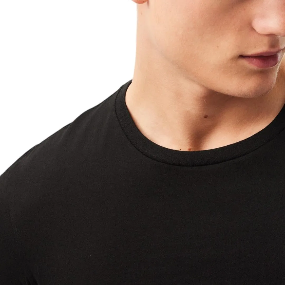 Lacoste Men's 100% Cotton Slim Fit Crew Neck Undershirt, 3-Pack