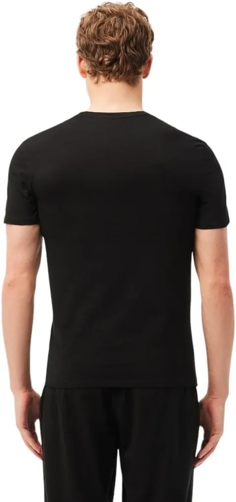 Lacoste Men's 100% Cotton Slim Fit Crew Neck Undershirt, 3-Pack