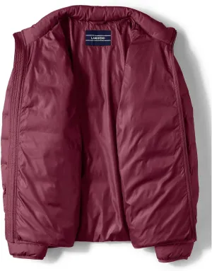 Lands' End Mens Puffer Down Jacket Rich Burgundy Tall Medium
