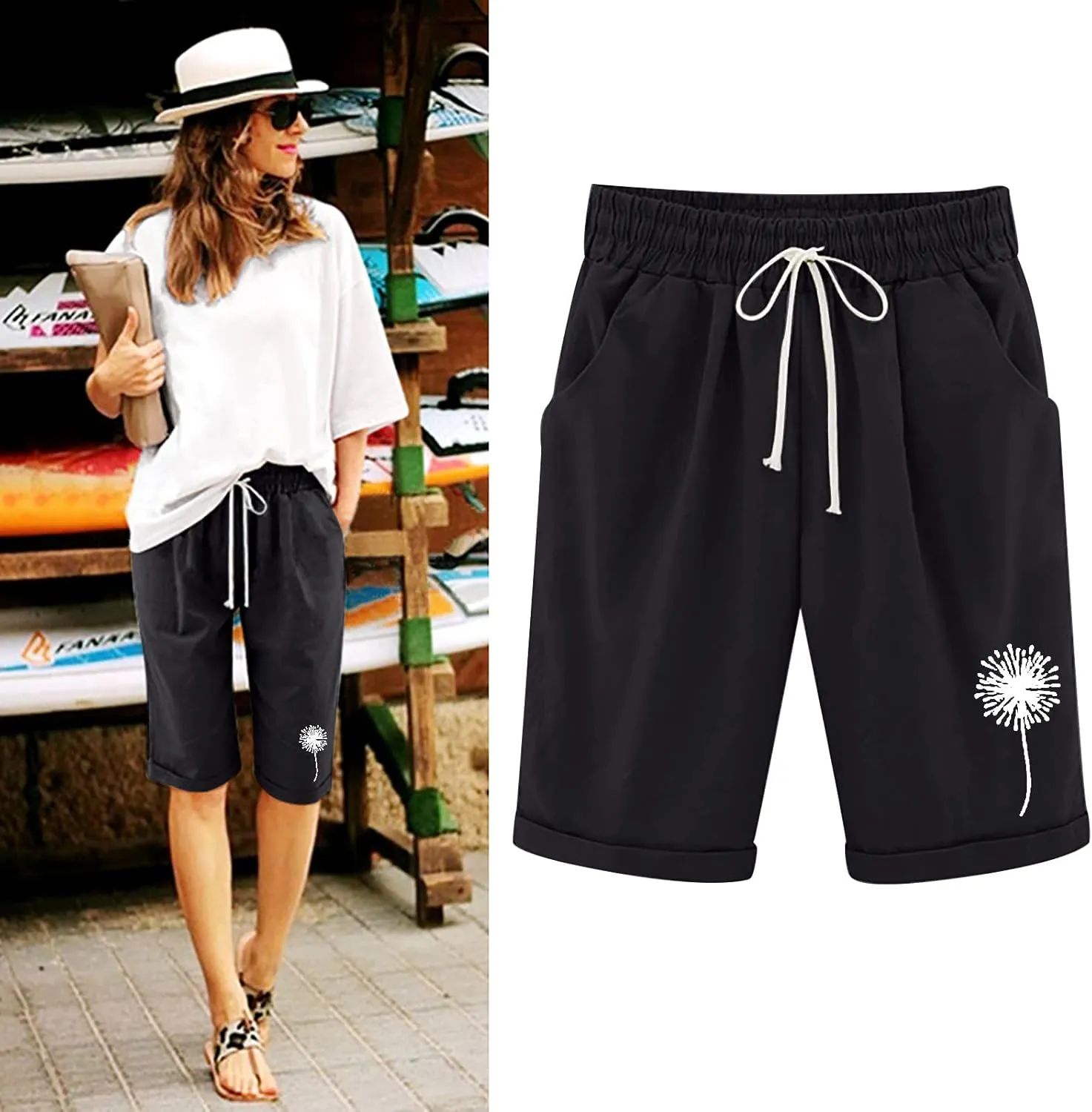 LCMTWX Yoga Shorts for Women High Waist Pants Straight Leg Sports Casual Loose Shorts Yoga Shorts for Women Swim Shorts