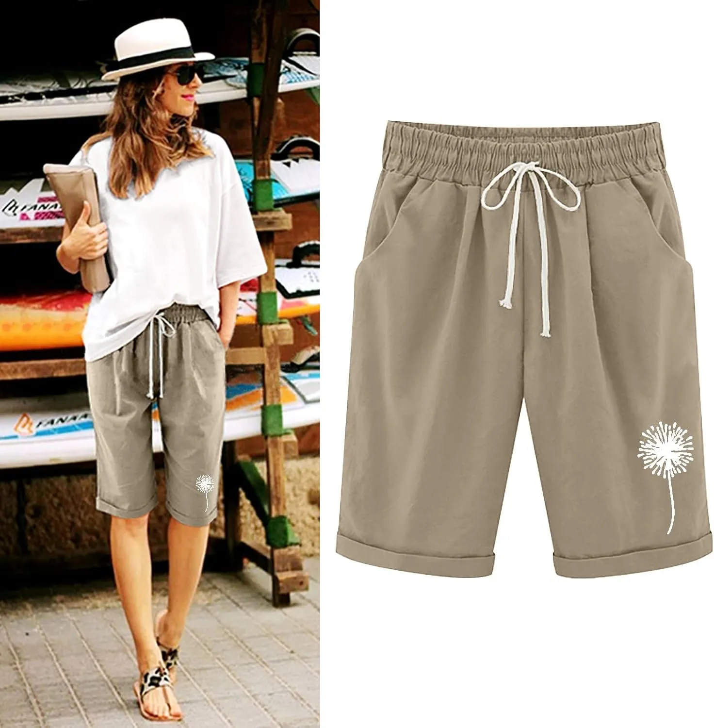 LCMTWX Yoga Shorts for Women High Waist Pants Straight Leg Sports Casual Loose Shorts Yoga Shorts for Women Swim Shorts
