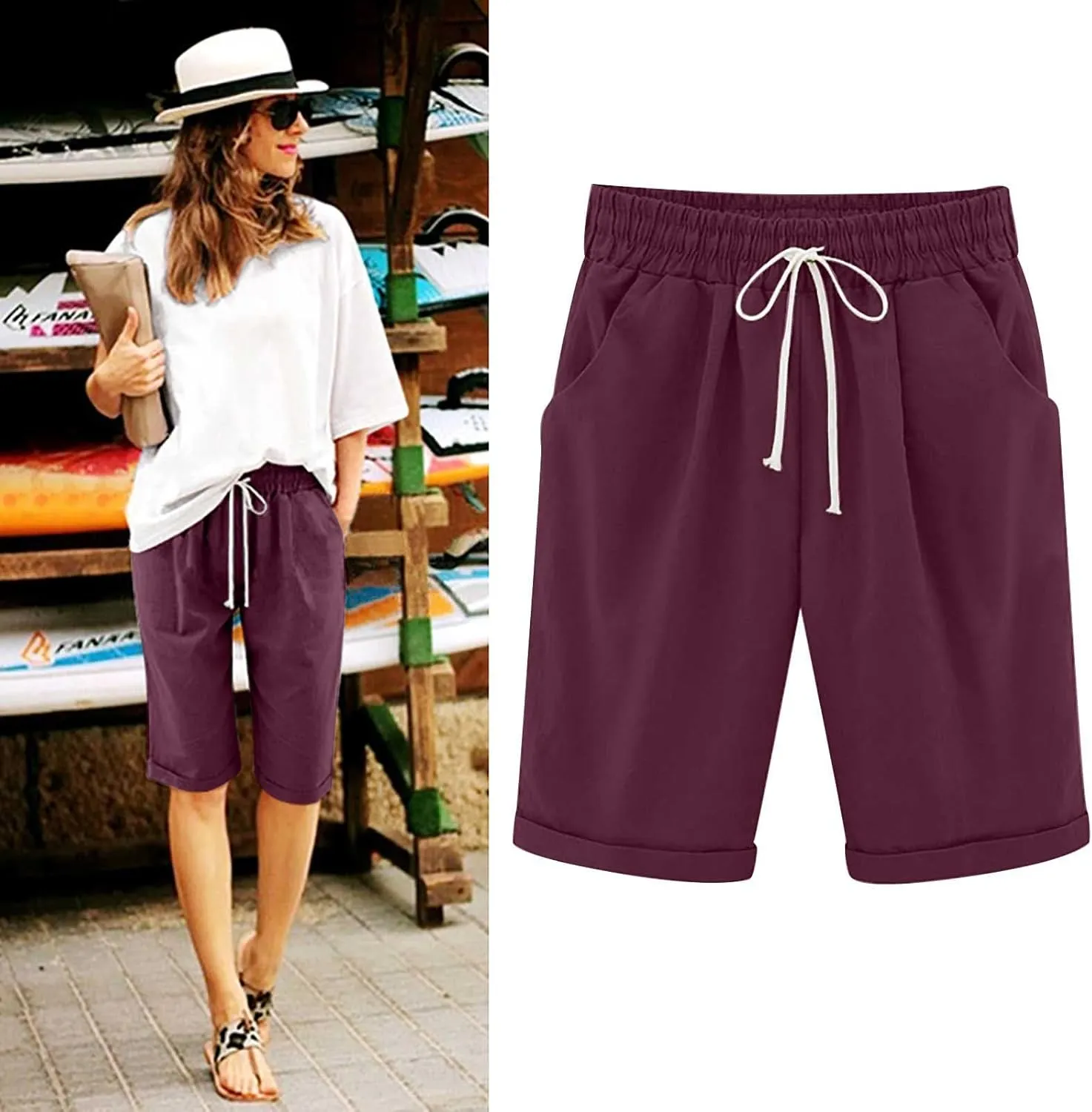 LCMTWX Yoga Shorts for Women High Waist Pants Straight Leg Sports Casual Loose Shorts Yoga Shorts for Women Swim Shorts