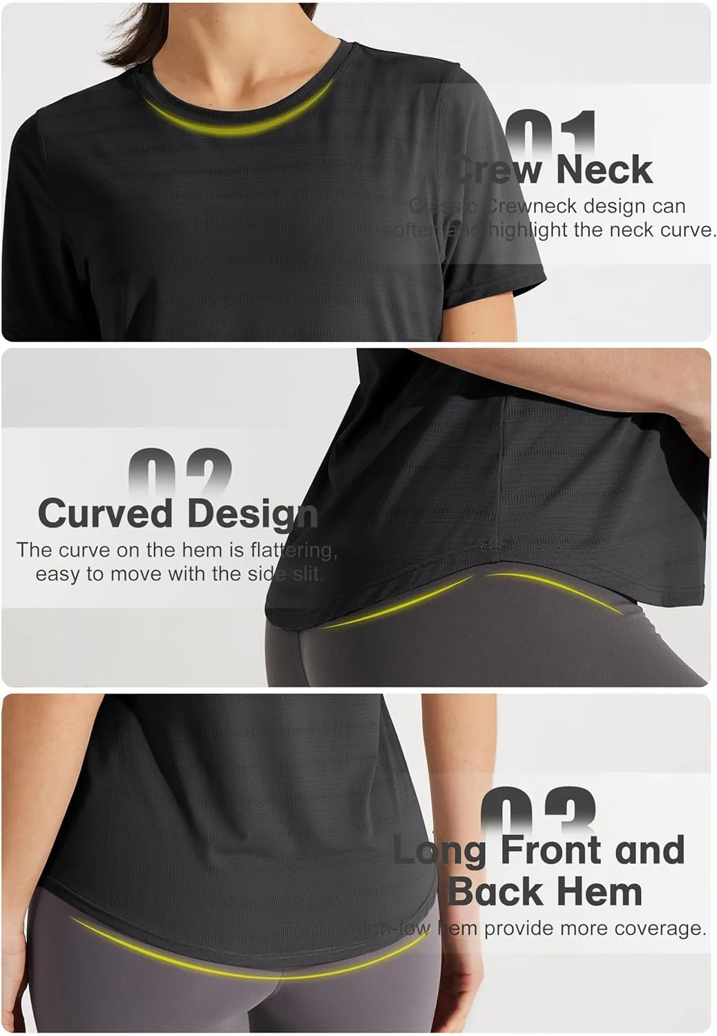 Libin Women's Workout T Shirts Short Sleeve Gym Running Athletic Tops Quick Dry Crewneck Yoga Shirts